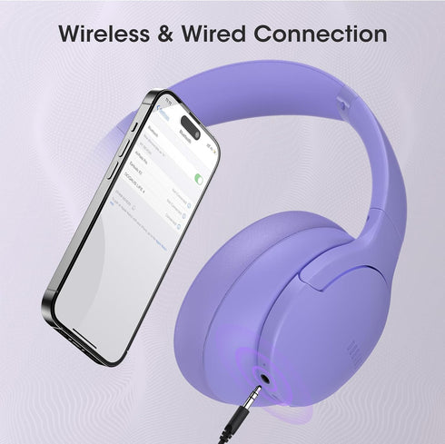 DOQAUS Wireless Headphones Bluetooth, 90 Hours Playtime Bluetooth Headphones with 3 EQ Modes, HiFi Stereo Headphones with Microphone, Soft Protein...