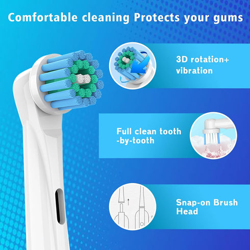 Toothbrush Heads for Oral B, 4 Pack Professional Electric Toothbrush Replacement Heads Compatible with Oral B Braun, Medium Soft Dupont Bristles R...
