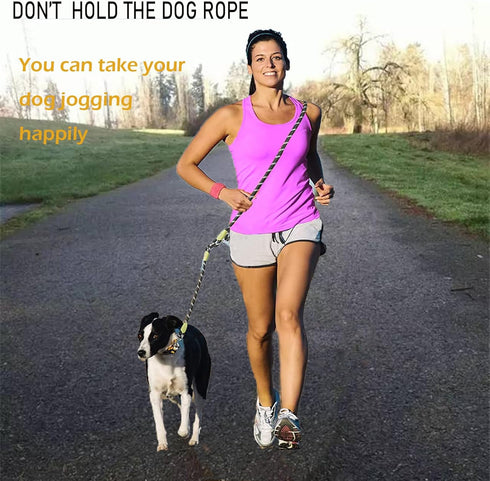 Multi-Function Hands Free Dog Leash? 7.5ft Rope Crossbody Dog Leash Reflective for Large Medium Small Dogs Walking, Jogging and Running, Training ...