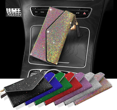 Bling Bling Card Holder Organizer, New Diamond Wallet Multifunctional Card Holder Driver License Credict Card Bank Cards Wallet With Crystal Rhine...