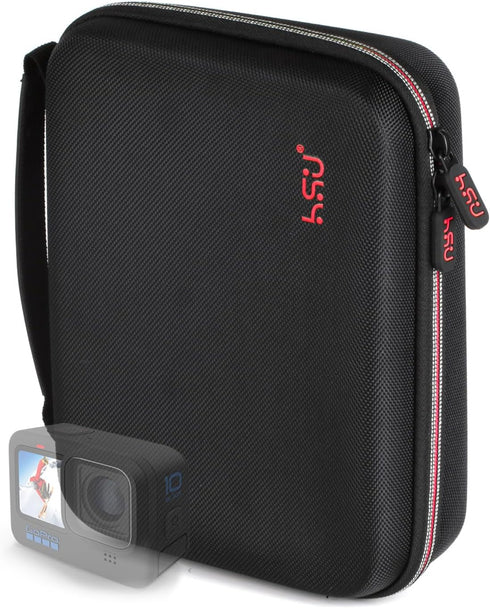 HSU Middle Protective Carrying Case for GoPro Hero 12, 11, 10, 9, 8, Hero 7 Black, Hero 6,5, 4 Black and Accessories, Compact and Safe Action Came...