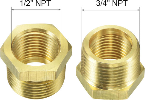 2 Pack 57480-1208 Brass Garden Hose Fitting, Pipe Adapter Connector, 3/4'' GHT Male * 1/2'' NPT Female Garden Hose Parts for Connectors Hose Conne...