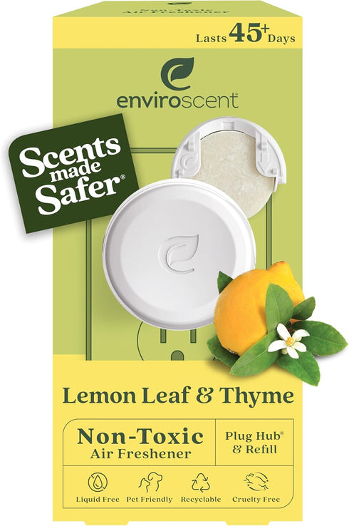 Enviroscent Non Toxic Air Freshener (Lemon Leaf & Thyme) Plug-in Air Freshener for Home | Essential Oil Plug In | Home Fragrance Last 45+ Days | 1...