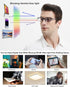 EYEURL Black Computer Reading Glasses 2 Pair Blue Light Blocking 1.75 Magnification Stylish Readers for Women Men Rectangular Frame Transparent Le...