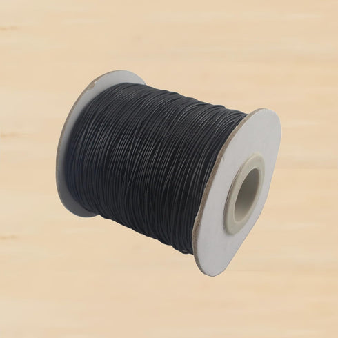 Black Waxed Polyester Jewelry Making Cord Waxed Beading String with Spool for Craft DIY Thread (0.5mm - (150Yards))...