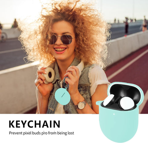 for Google Pixel Buds Pro Case Cover 2022 with Cleaner Kit, Soft Silicone Shockproof Protective Case Skin with Carabiner for Google Pixel Pro Case...