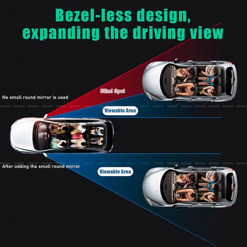 Blind Spot Car Mirror, Vehicle Adjustable 360 ° Rotation Auxiliary Convex Wide Angle Mirror, Auto Snap Way Clip On Side Rearview Mirror Universal ...