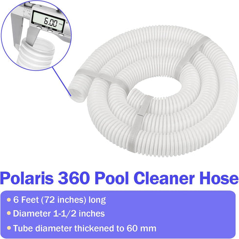 Pool Cleaner Hose 9-100-3102 6-Ft Replacement Polaris 360 Hose Pool Cleaner Pressure-side Cleaner 1-1/2" Diameter...