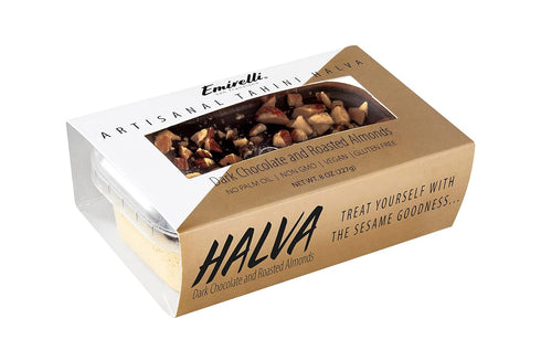 Emirelli Artisanal Halva Dessert – Authentic Middle Eastern Candy Turkish Sweets – Vegan Candy 55%-Tahini Halwa - Halvah Traditional International...
