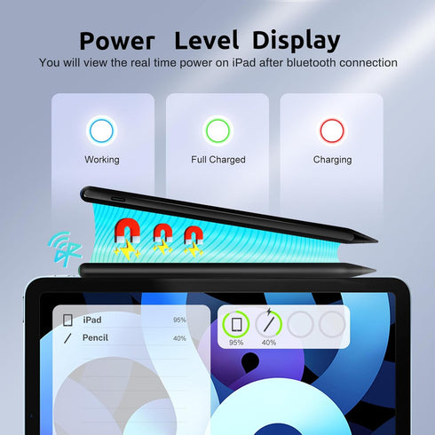 Apple Pencil USB-C for iPad 9th/10th Wireless and Cable Charging Palm Rejection Tilt Function Stylus Pen for iPad 10/9 Gen,iPad Air 4th/5th,iPad M...