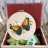 MIKIMIQI 3 Pack Embroidery Starter Kit with Pattern, Flowers Butterfly Stamped Embroidery Kit Including Embroidery Fabrics, Bamboo Hoops, Threads ...