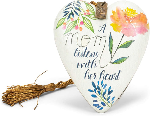 DEMDACO Mom Listens with Heart Pink 4 x 3 Resin Stone Art Heart Locket Figurine...