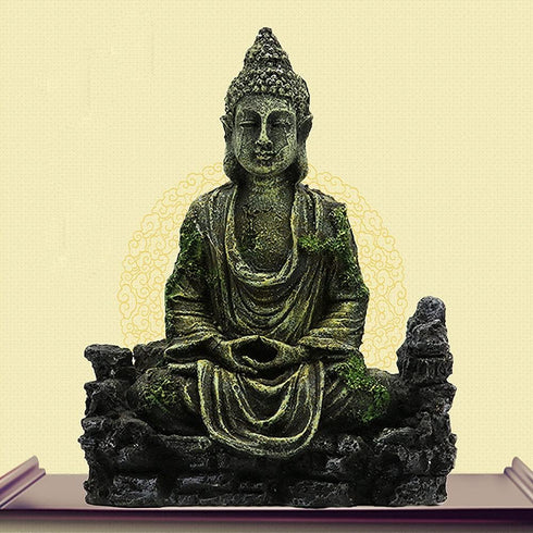 Aquarium Decorations Resin Buddha Sculpture/Head Sculpture Aquarium Decor Ornament, Large Fish Tank Decorations - 20 30 Gallon Aquarium...