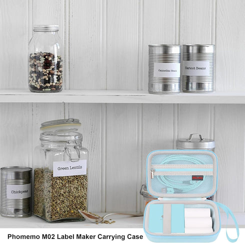 Carrying Case for Phomemo M02 Label Maker, Pocket Printer Mini Sticker Printer Bluetooth Inkless Thermal Photo Printer Travel Bag, Label Printer S...