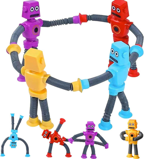 Suction Cup Robot Toy,Robot Toys,Robot Toys for Kids 3-5 5-7,pop Tubes Robots,Suction Cup Toys,Mini Robot,Autism Sensory Products,Toys for Ages 5-...