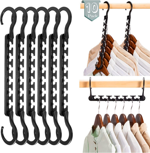 Smartor Hangers Space Saving - Plastic, 10 Pack Magic Hangers, Closet Organizers and Storage for Clothes Organizer, Hanger Organizer, Closet Hange...