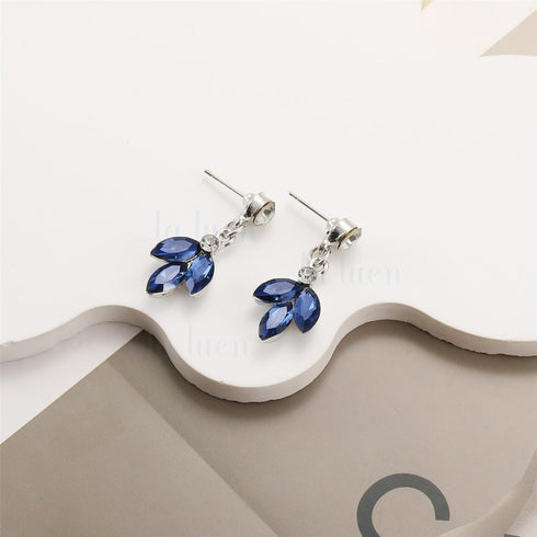 la luen 3pcs Crystal Zircon Wedding Jewelry Sets for Brides, Rhinestone Flower Necklace Dangle Earrings Brooch for Women Teen Girls Wife Party Pro...