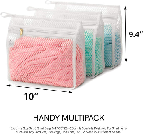 Tenrai 3 Pack Delicates Honeycomb Mesh Laundry Bag, With YKK Zipper, Lingerie, Hosiery, Socks, Bra, Baby Products, Fine Knitwear Mesh Wash Bags (3...