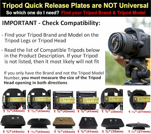 43mm Tripod Quick Release Plate Camera Mounting Adapter Parts Replacement for Torjim 60-Inch AX60, Endurax 66" ETR66, UBeesize 60” TR60, Zomei Q11...