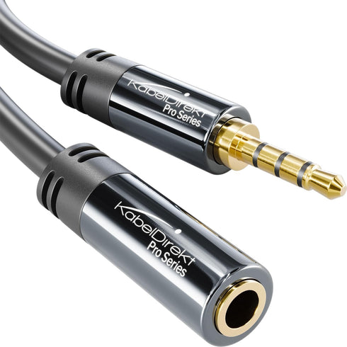 KabelDirekt – Headset Extension Cable – 10ft – Headphone Extension Cord with Break-Proof Metal Plug for Gaming Headsets & Headphones with Micropho...