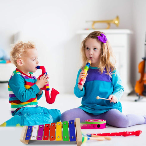 Xylophone for kids,Glockenspiel With 2Child Safe Mallets 8Notes Diatonic,Colorful Metal Bars With Educational Development Musical,Xylophone for To...