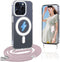 Compatible with iPhone 15 Pro Case, Compatible with MagSafe Clear Case Camera Protection Phone Crossbody Cover with Adjustable Lanyard Strap Shock...