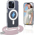 Compatible with iPhone 15 Pro Case, Compatible with MagSafe Clear Case Camera Protection Phone Crossbody Cover with Adjustable Lanyard Strap Shock...
