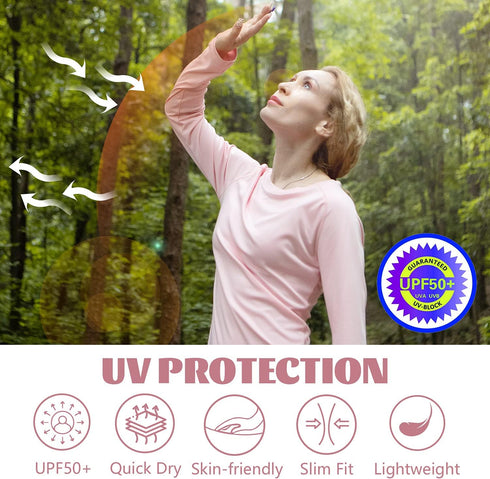 Women's UPF 50+ Shirts UV Protection Lightweight Long Sleeve Quick Dry...