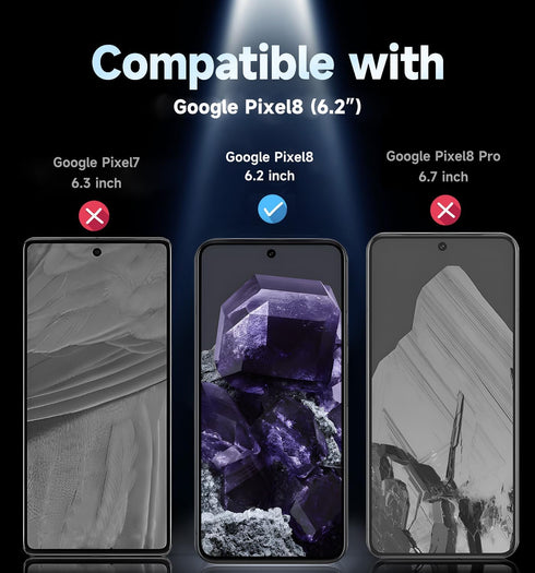 MAGIC JOHN 2 Pack for Google Pixel 8 Tempered Glass Screen Protector, Auto Dust-Elimination, Bubble Free, HD Clear, Easy Installation......