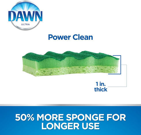 Dawn Power Clean Wedge-Shaped Scrubber Sponges, Green (Pack of 3)...