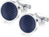 HONEY BEAR Fabric Nylon Stripe Pattern Cufflinks Round for Mens Shirt Business Wedding Gift...