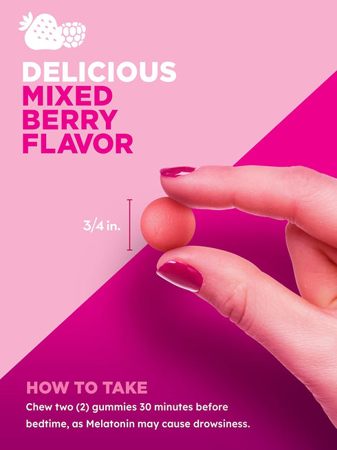PINK Melatonin Gummies | 10mg | Max Potency | Vegan, Non-GMO & Gluten Free | 70 Count | Mixed Berry Flavor...