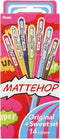 Pentel Matte Hop Original + Sweet Color Ballpoint Pen, 14 Colors K110-V14ST...
