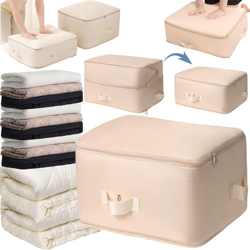 Ultra Space Saving Self Compression Organizer Bags,Comforter Storage Bag,Compression Bags for Storage,Large Moving Bags,Compression Organizer for ...