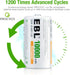 EBL D Size Rechargeable Batteries D Cell 10000mah NiMH Battery, 2 Counts...