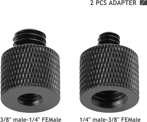 Camera Screw Adapter Thread 1/4" Male to 3/8" Female and 3/8" Male to 1/4" Female Adapter Set for Camera Monitor, Tripod, Mount...