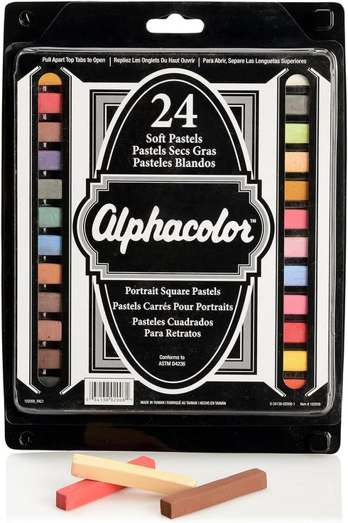 Alphacolor Soft Pastels, Multi-Cultural Portrait Pastels for Skin Tones, 24 Pastels per Set (102008)...