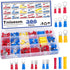 Tnisesm 300PCS Insulated Wire Crimp Connectors Assortment Kit with Ring, Spade, Butt, Quick Disconnect, Crimp Automotive Cable Terminals TN-T01...
