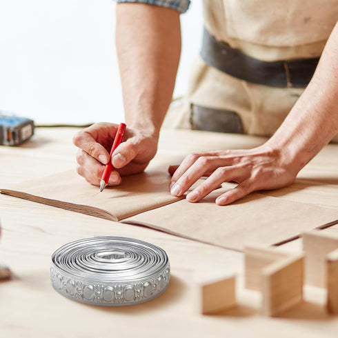 CraftyCrocodile Metal Ribbon for Decor Craft - Decorative Silver Trim for Crafting - 0.8", 3 Yards Long...