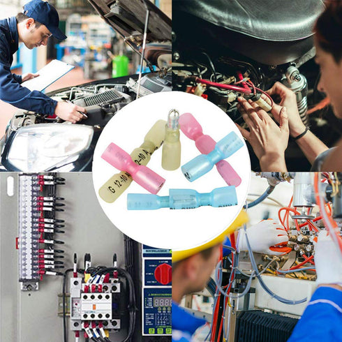 Heat Shrink Bullet Connectors, 100 Pcs Female Male Electrical Bullet Butt Terminals Insulated Waterproof Marine Bullet Connectors for Watercraft, ...