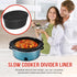 Slow Cooker Divider Silicone Liners, 7 Qt & Slow Cookers Compatible, Cook Two Dishes At Once - Easy Cleanup Dishwasher, Bpa Free 7 Quart Liners Bl...