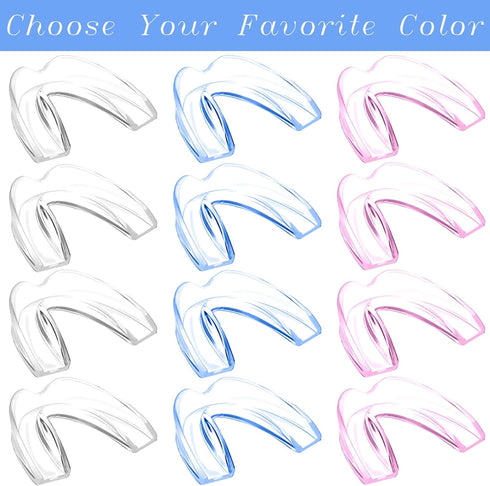 Kids Mouth Guard Blue for Grinding Teeth 8 Pack Moldable Night Guards for Clenching Teeth | Comfortable Dental Guard | Stops Bruxism and Tmj | Inc...