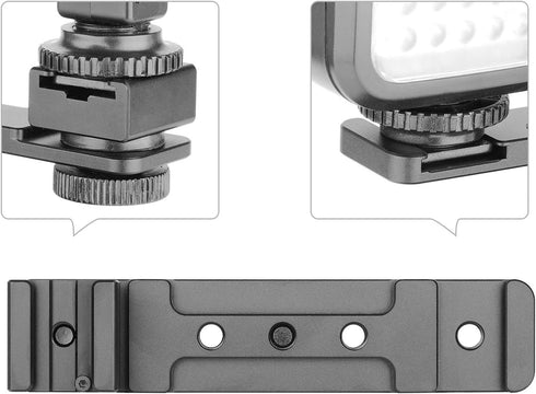ChromLives Hot Shoe Extension Bar Mount, Cold Shoe Extension Flash Bracket, Dual Straight Mount Flash Bracket Compatible with Nikon Canon Sony Oly...