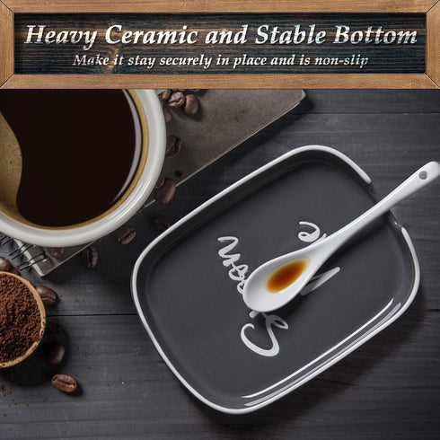 Ceramic Spoon Rest for Stove Top, DAYYET Large Spoon Holder, Spoon Rest for Kitchen Counter, Coffee Spoon Rest, Heat-Resistant Cooking Utensil Res...