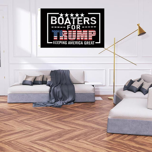 WENWELL Boaters for Trump 2024 Flag Double-Sided 3x5 Ft, Keeping America Great Flags Outdoor, Donald Trump President Flag for Boat with 2 Brass Gr...