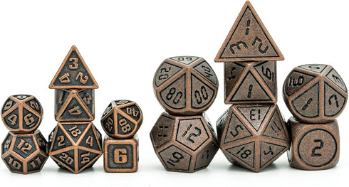 UDIXI 10mm Mini Metal DND Dice Set, 7-Die Small Metal Dice Portable Tiny Polyhedral RPG Dice for D&D Dungeons and Dragons Role Playing Games (Copp...