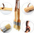 Professional Chalk and Wax Paint Brush Set, 3pcs Small Round Reusable Natural Bristle Brushes for Folk Art Home Decor DIY Painting Stencils, Compa...