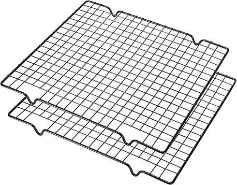 Baking Cooling Rack 2 Sets, Cookie Cooling Racks for Cooking, Baking, Roasting, Grilling, Drying, Oven Safe Wire Rack, 11" * 10" Small Squares Gri...