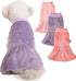 FabriCastle Dog Dress Sweater, Pack of 3, Dog Clothes, Dog Coat, Dog Jacket for Small or Medium Dogs Girl, Ultra Soft and Warm Cat Pet Sweaters (P...