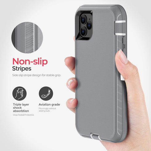 Defender Wallet Design with Hidden Back Mirror and Card Holder Heavy Duty Protection Shockproof 3 in 1 All-Round Armor Protective Case for iPhone ...